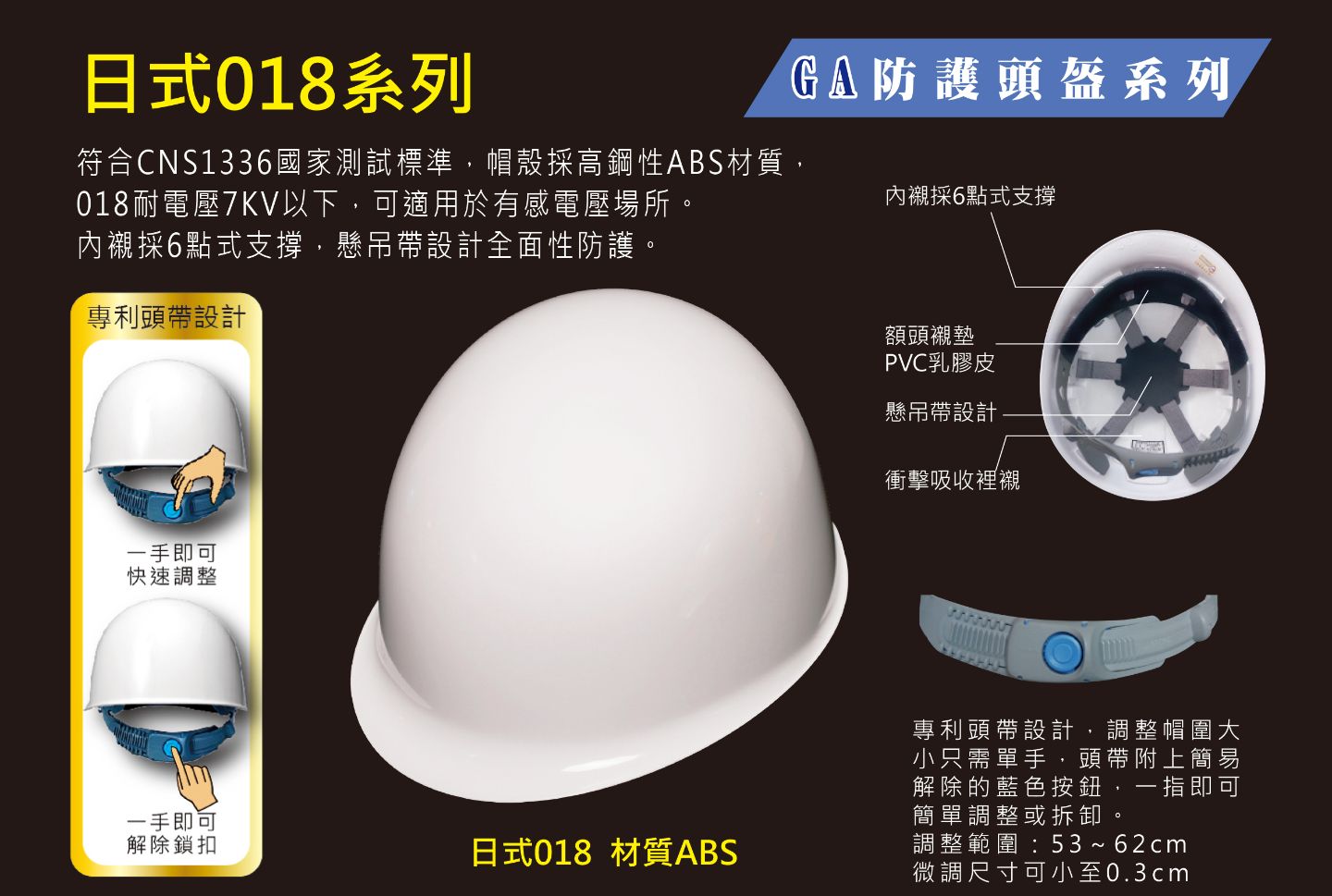 日式018系列防護頭盔/工程安全帽/工地帽 日式018系列防護頭盔/工程安全帽/工地帽
